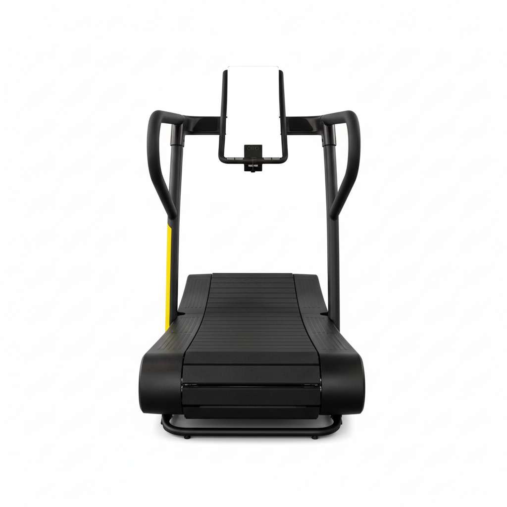 Manual Curved Exercise Treadmill, Black and Yellow, 400 Lb