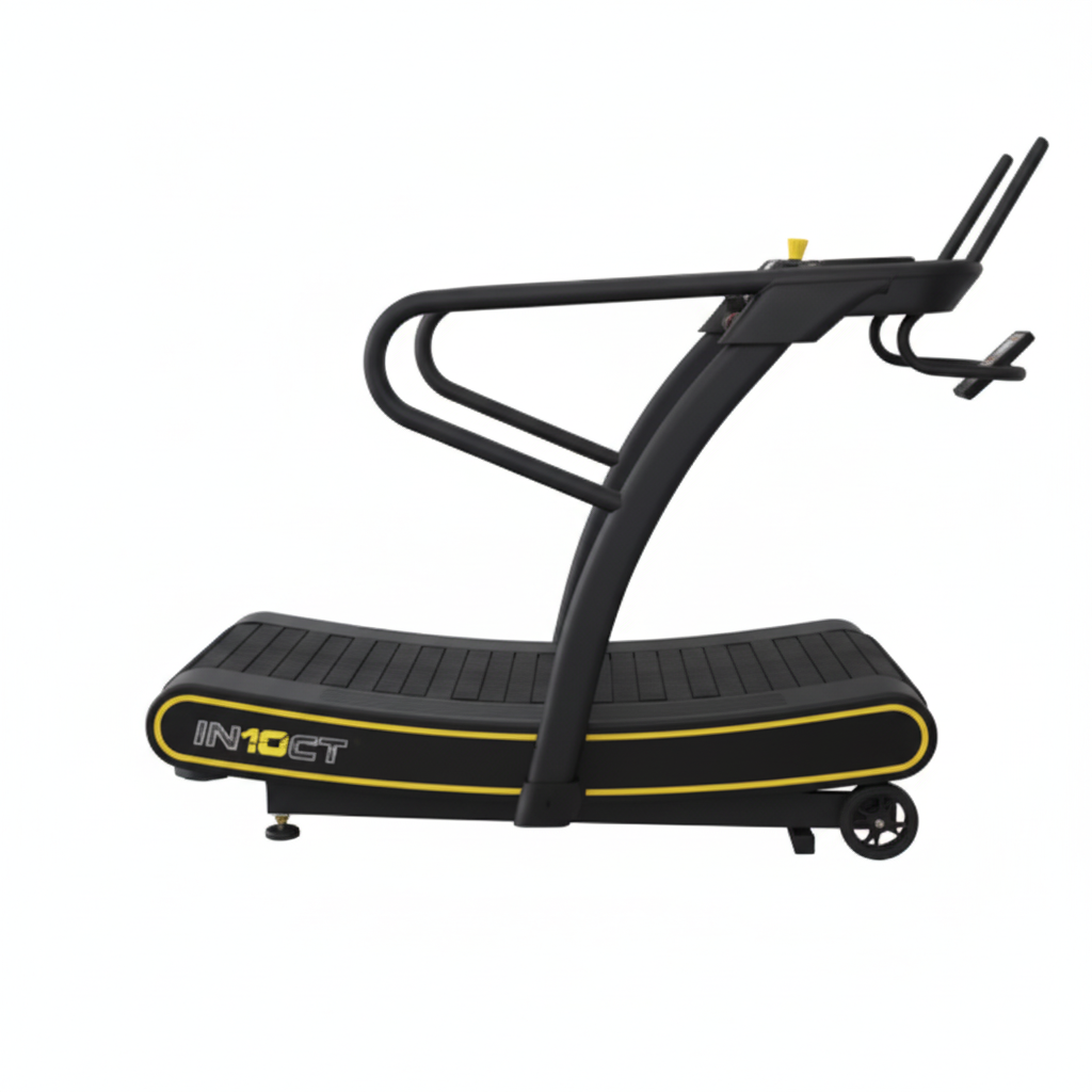 Manual Curved Exercise Treadmill, Black and Yellow, 400 Lb